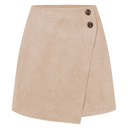  High Waist Zipper Button Solid Color A-Line Skirt