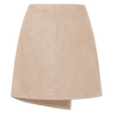  High Waist Zipper Button Solid Color A-Line Skirt