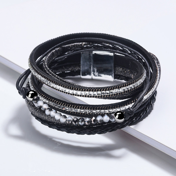 Boho Leather Wrap Multi-Layer Bracelet