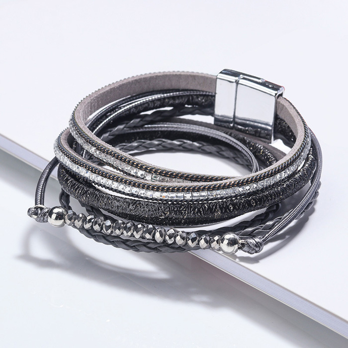 Boho Leather Wrap Multi-Layer Bracelet