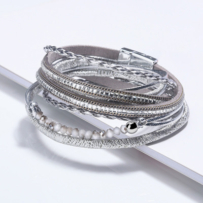 Boho Leather Wrap Multi-Layer Bracelet