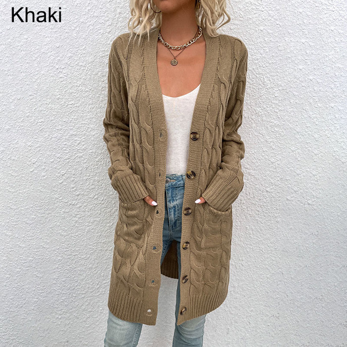 Twist Knitted Cardigan Sweater