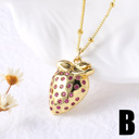 B Gold Plated Fruit Necklace