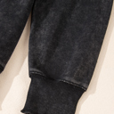  Solid Waffle Knit Patchwork Raglan Sleeve Sweatshirt