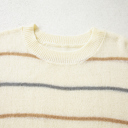  Multicolour Ribbed Edge Drop Shoulder Sweater