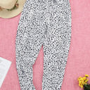 Small White Comfy Leopard Joggers