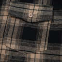  Multicolor Retro Plaid Double Flap Pocket Brushed Shacket