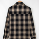  Multicolor Retro Plaid Double Flap Pocket Brushed Shacket