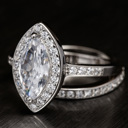  Sterling Silver 925 Engagement Wedding Ring Marquise Halo Micro Pave Rings Bridal Set Simulated Diamonds