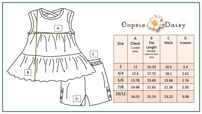 Kids Sage & Rust Retro Flower Summer Short Set