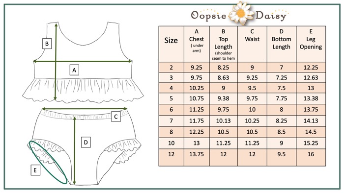 Girls Oaklie Pink Blue Tropical Checkered 2 Piece Swimsuit