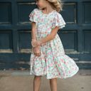  Kids Vintage Beige Floral Flutter Sleeve Dress