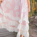  Kids Bella Dusty Pink Daisy Flutter Sleeve Ruffles Dress