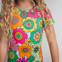  Kids Bright Modern Flower Shortie Dance Gymnastics Leotard