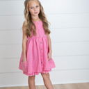  Kids Brooke Hot Pink Gingham Check Pocket Summer Dress