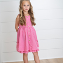  Kids Brooke Hot Pink Gingham Check Pocket Summer Dress