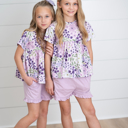  Kids Brynn Lavender Pocket Ruffle Summer Short Set