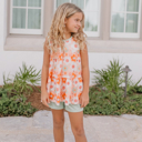  Kids Sage & Rust Retro Flower Summer Short Set