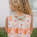  Kids Sage & Rust Retro Flower Summer Short Set