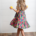  Kids Emmy Bold Tropical Flutter Sleeve Twirl Dress