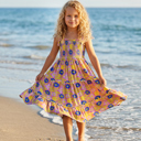  Girls Leilani Lavender Floral Tiered Summer Maxi Dress