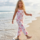  Girls Millie Pink Strawberry Summer Jumpsuit With Pockets