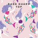  Kids Purple Mermaid Rash Guard Ruffle Swimsuit