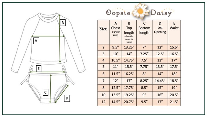 Girls Emily Daisy Check Long Sleeve Rash guard Swimsuit