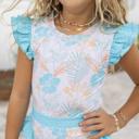 4 Girls Grace Hawaii Open Back One Piece Ruffle Swimsuit