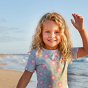  Girls Sophie Mint & Lavender Rash Guard Ruffle Swimsuit