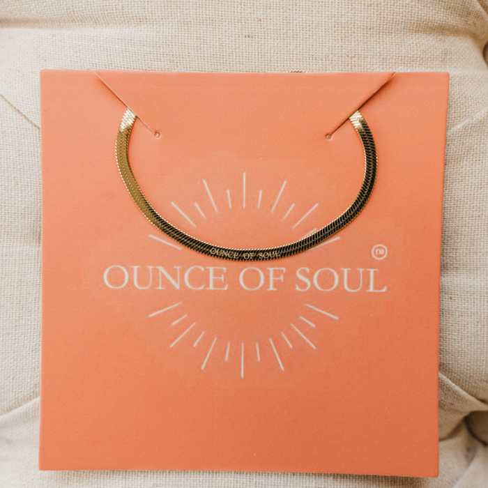 Herringbone Necklace 14K Gold Plated