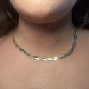  MIxed Herringbone Necklace 14K Gold Plated and Stainless Steel