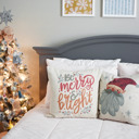  Christmas Pillow Cover, Vintage Santa, Pink Santa, Pink Tree Pillow, Christmas Pillows, Pink Christmas