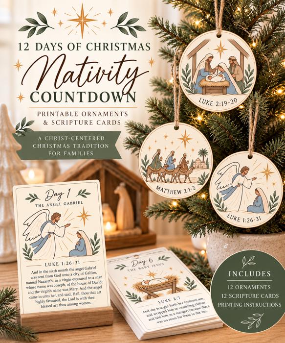 Nativity 12 Days of Christmas Countdown Digital Download