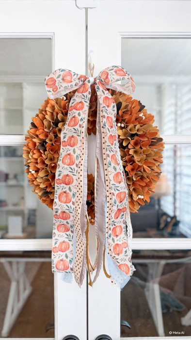 Pumpkin Patch Fall Wreath Bow