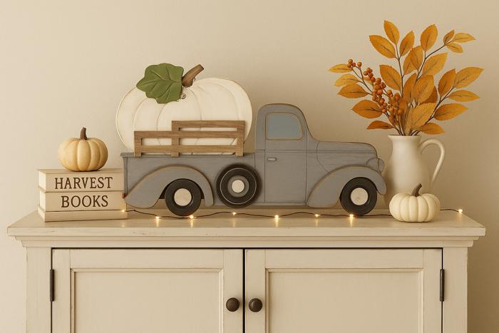Fall decor- Wood Truck- 17.5 x 12