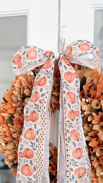 Pumpkin Patch Fall Wreath Bow