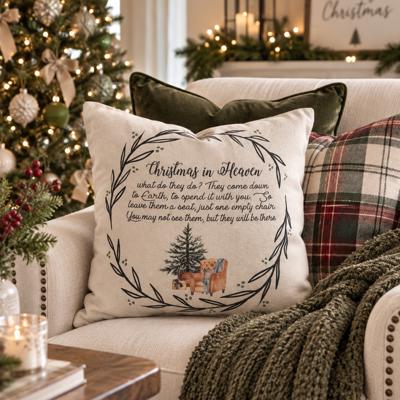 Christmas In Heaven, Holiday Remembrance Pillow, Grief Christmas Pillow, Remembrance Chair