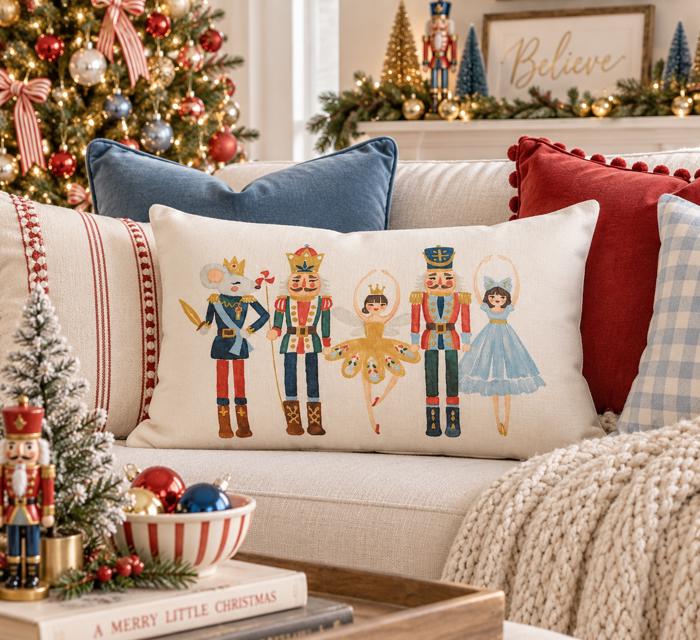 Nutcracker Pillow Cover, Christmas Pillow Cover, Christmas Decorations
