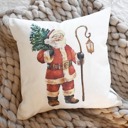 Vintage Santa Christmas Pillow Cover Christmas Pillows Plaid Christmas Christmas Tree Merry Christmas Pillow Farmhouse Christmas