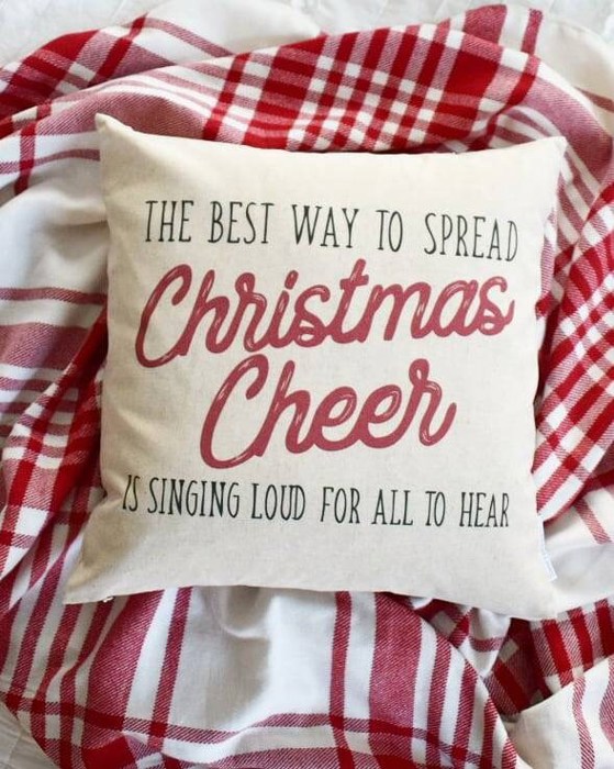 Christmas Pillow Cover, Christmas Decor, Merry Christmas Pillow, Elf Quotes, Christmas Cheer