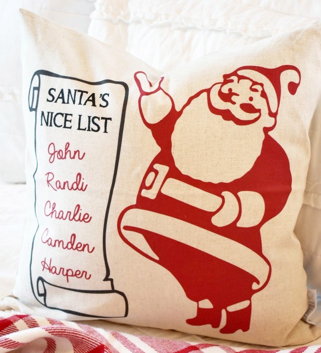 Christmas Pillow Cover Christmas Decor Santa'S Nice List Merry Christmas Pillow Personalized Pillow