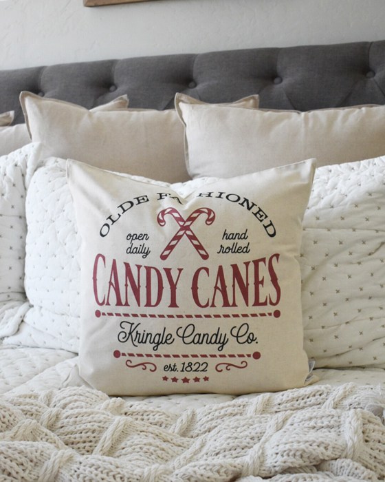Christmas Pillow Cover, Candy Cane Pillow, Christmas Pillows, Farmhouse Christmas