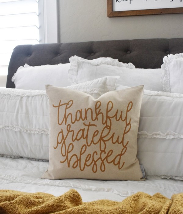 Thankful Grateful Blessed Fall Pillow Cover Fall Decor Fall Pillow Be Thankful Thanksgiving Pillow