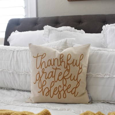 Thankful Grateful Blessed Fall Pillow Cover Fall Decor Fall Pillow Be Thankful Thanksgiving Pillow