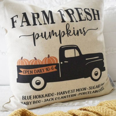 Sale- Fall Pillow Cover Pumpkin Patch Fall Decor Front Porch Pillow Fall Pillow Pumpkin Pillow Farm Fresh Punpkins