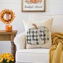  Fall Pillow Cover Plaid Pumpkin Fall Plaid Decor Fall Pillow Pumpkin Pillow Black And White Plaid Buffalo Plaid Fall