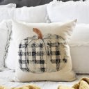  Fall Pillow Cover Plaid Pumpkin Fall Plaid Decor Fall Pillow Pumpkin Pillow Black And White Plaid Buffalo Plaid Fall