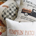  Fall Pillow Cover Plaid Pumpkin Fall Plaid Decor Fall Pillow Pumpkin Pillow Black And White Plaid Buffalo Plaid Fall