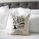  Salem Broom Co Pillow Cover | Vintage Halloween Witch Pillow | Farmhouse Halloween Throw Pillow | Spooky Salem Witch Home Decor